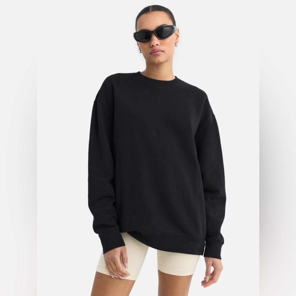 NWT Mate the Label Organic Fleece Oversized Sweatshirt (Jet Black)